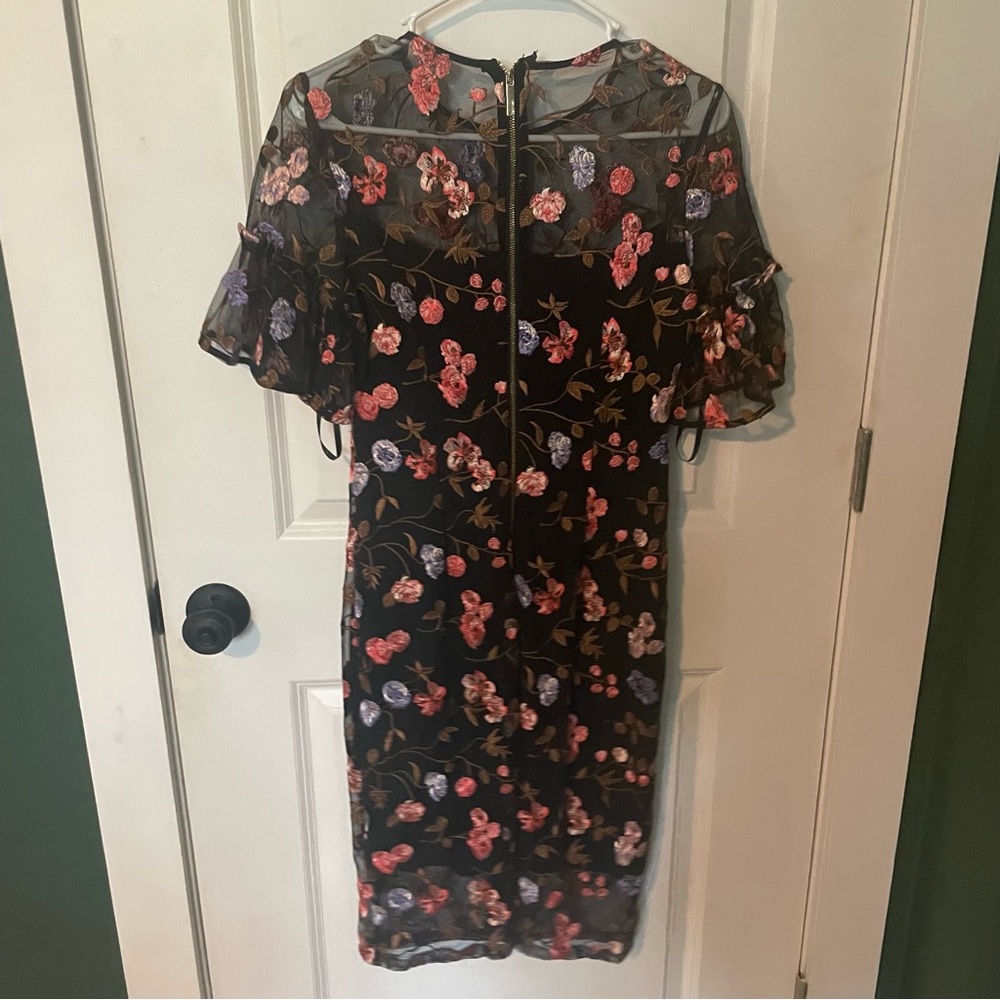Calvin Klein embroidered midi dress. Perfect for wedding or work event
